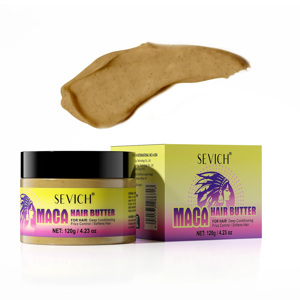 SEVICH Maca Root Powder Hair Butter Oil Hair Oils for Hair GrowthBlack Maca Hair Mask for Women & Men Enhance Scalp Vitality Relieve Dry Scalp Keep Scalp Moisturized and Healthy 120g